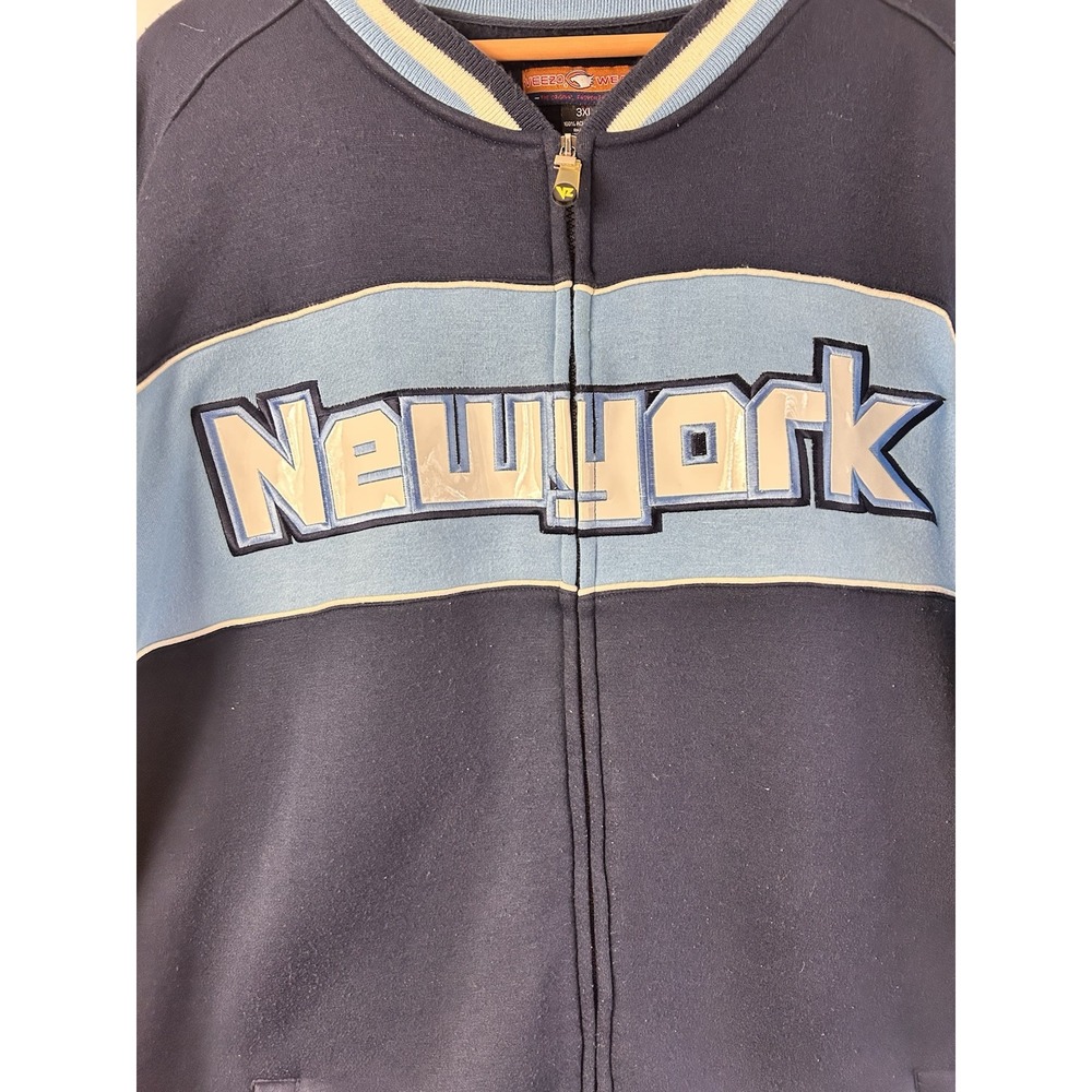 VTG Y2K Veezo Wear New York Football Full Zip Jacket Varsity Style 3X Streetwear - Picture 3 of 13